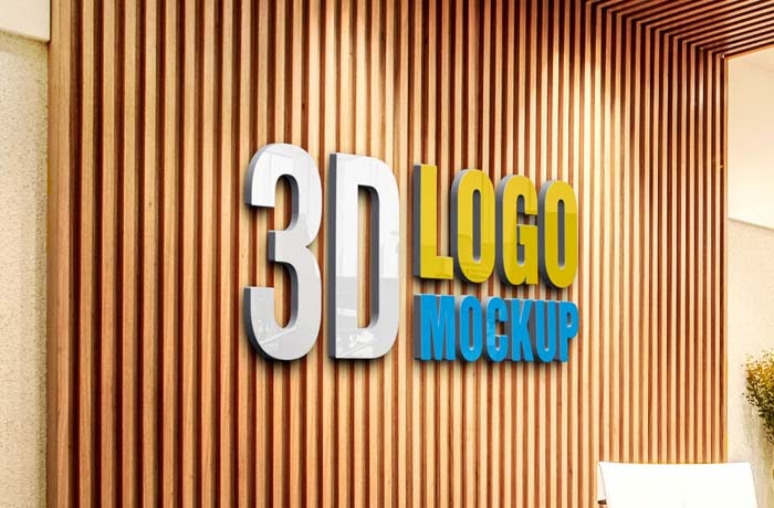 To use these psd files you need adobe . 3d Gold Wall Logo Mockup Free Download