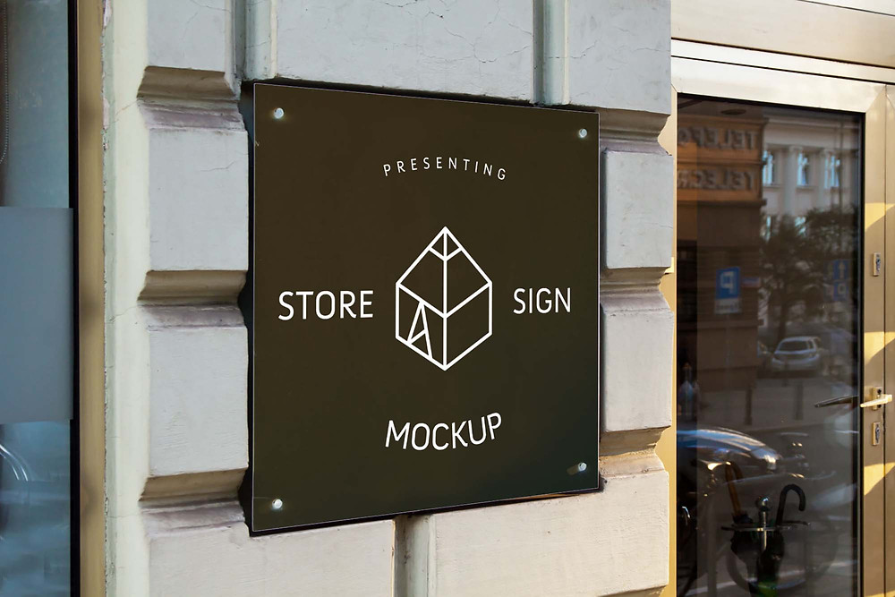 Free storefront mockup · viktoriia f. Free Store Signs Mock Up Psd